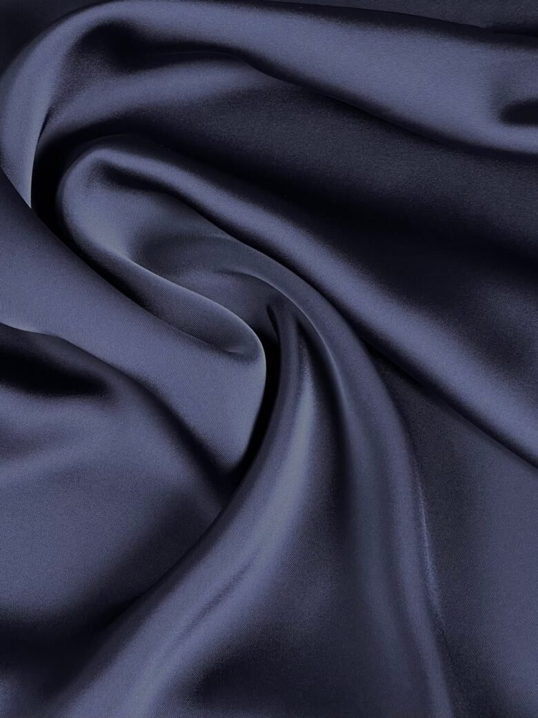 Reversible Satin with Elastane in Dark Blue Color