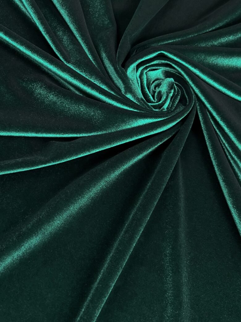 Stretch Velvet in Emerald Green