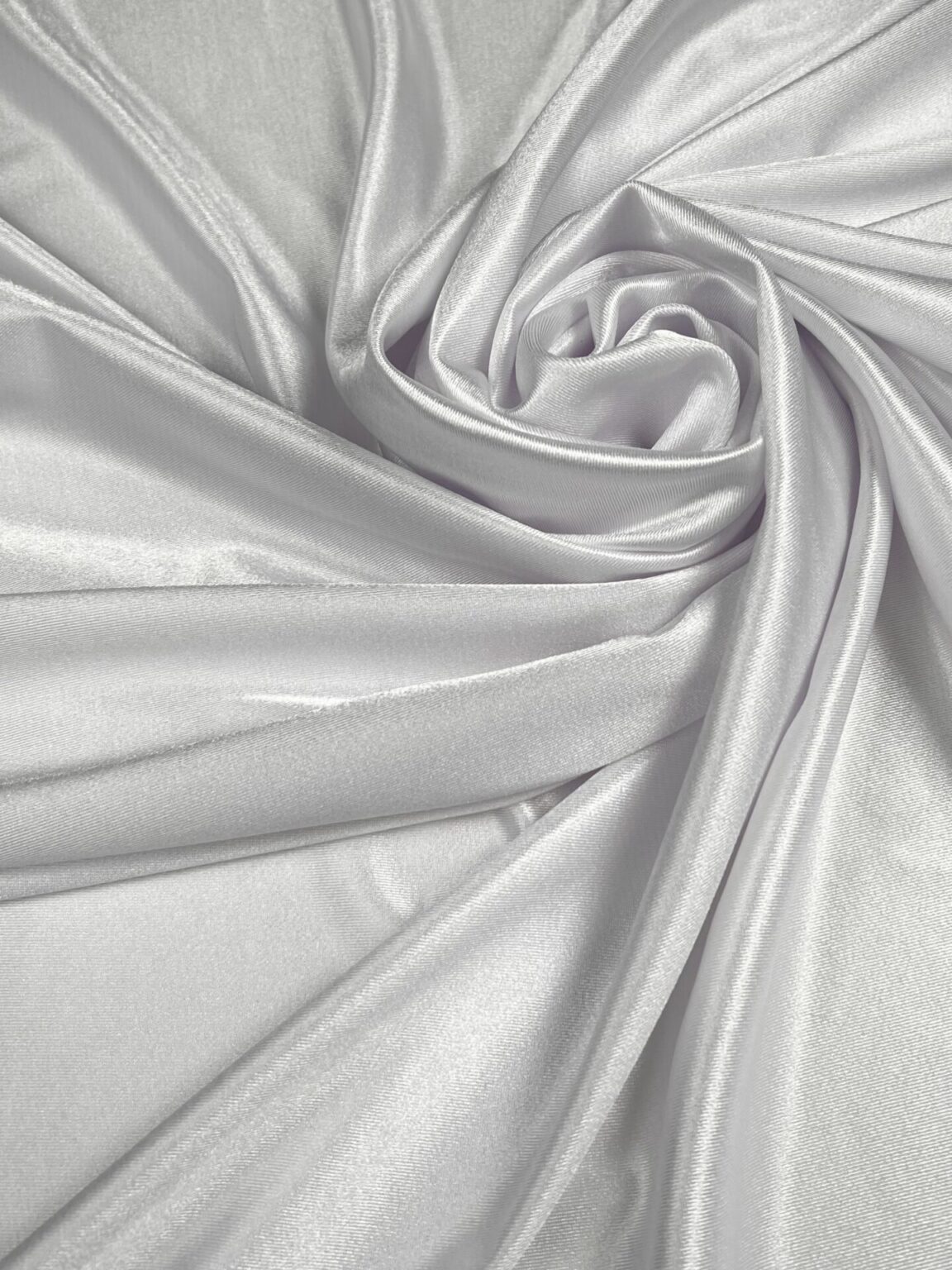 Biflex Stretch Satin with Knitted Base in "Silver White" Color (Similar to Lycra)