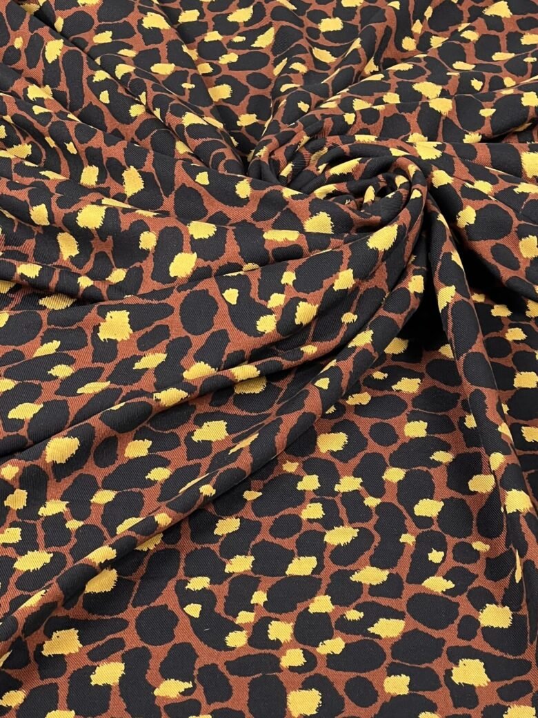 "Twill" Viscose Fabric in "Bold Leopard" Pattern