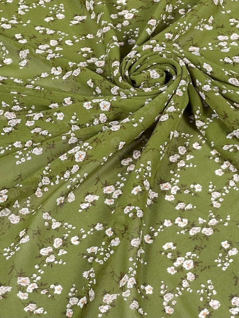 Chiffon "Flowers in Greenery"