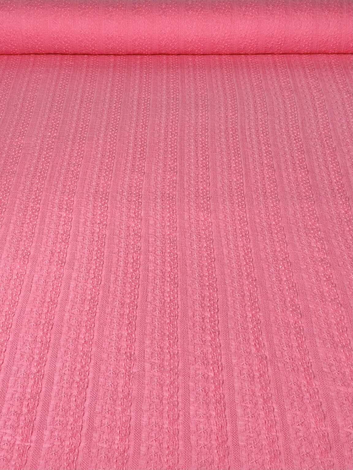 Embroidered cotton in light coral color