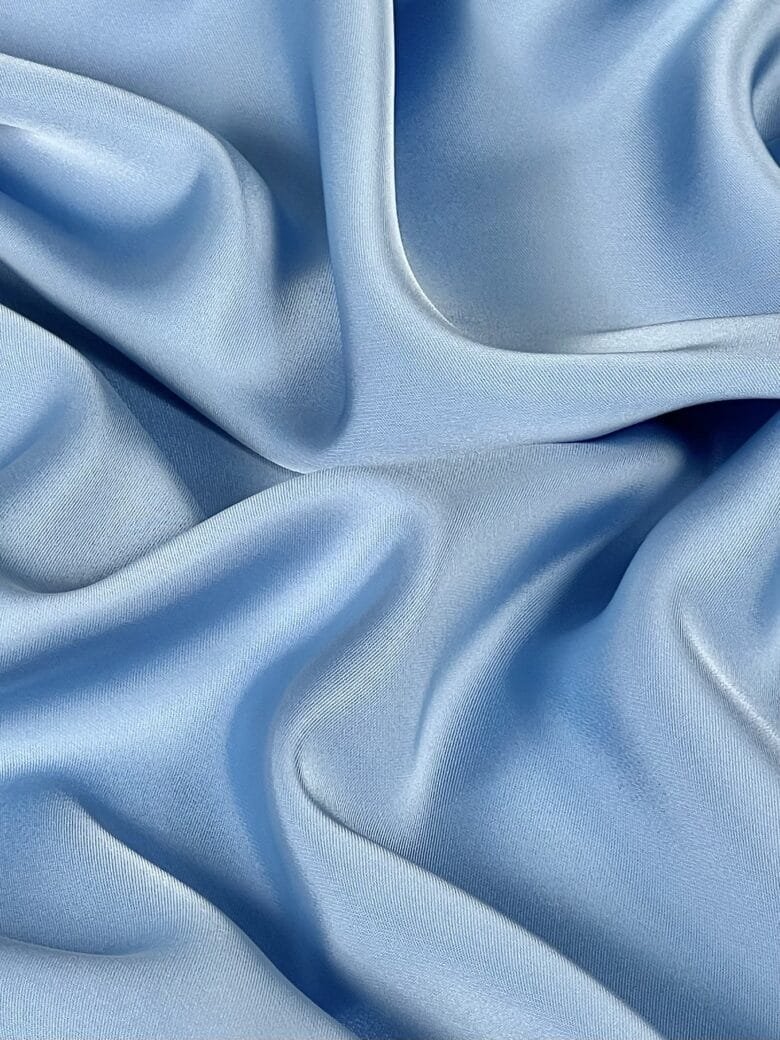 Double-sided Satin with Elastane in "Baby Blue" Color