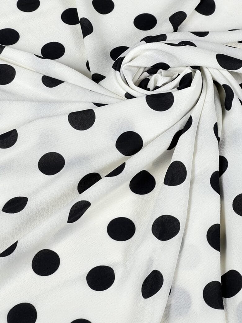 Chiffon in "Milk White" Color with "Bubbles" Pattern