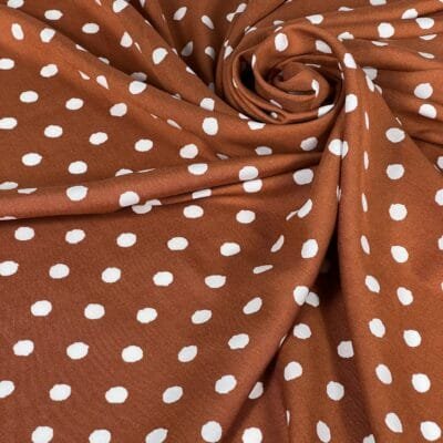 Kleitu audums ar punktiem „Warna Terracotta” krāsā - Image 1