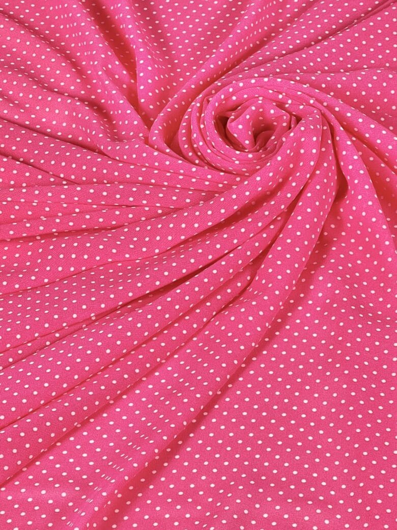Chiffon "Neon Pink Dots"