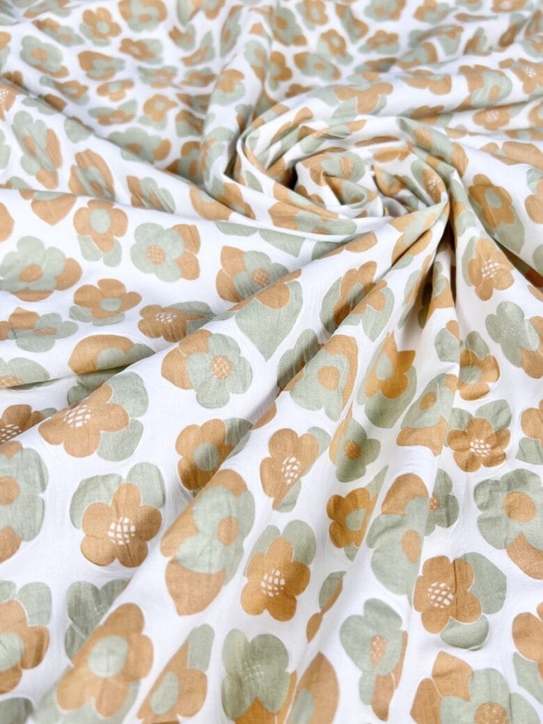 Cotton Fabric with "Cute Flowers" Pattern