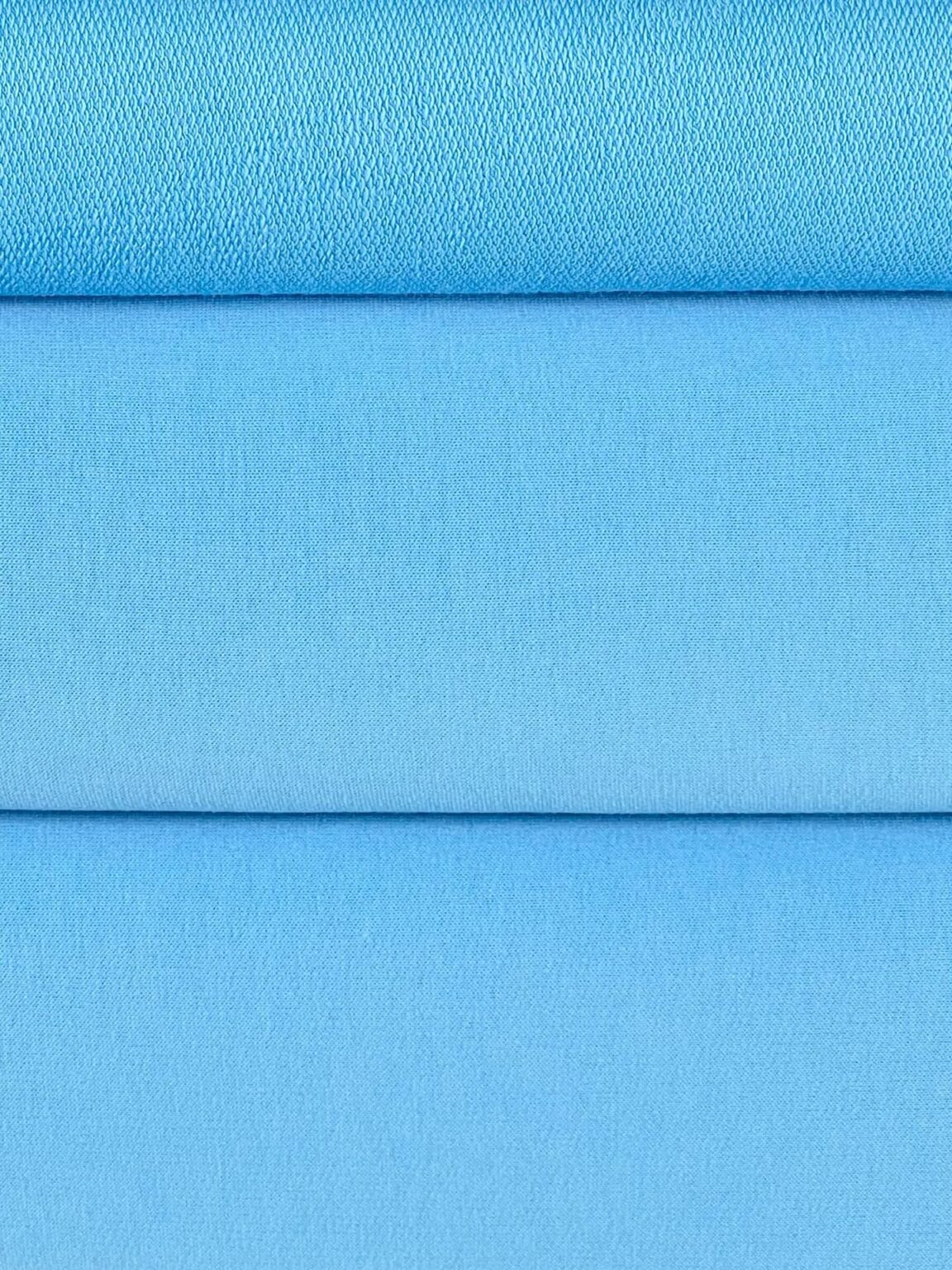 Двусторонний петлевой трикотаж цвета «Sweet Blue» (KD31)