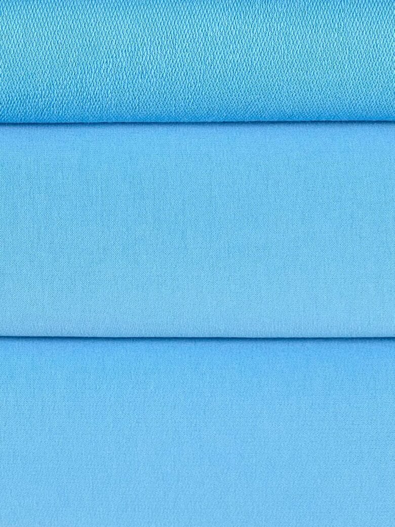 Double-sided loop knit fabric in "Sweet Blue" color (KD31)