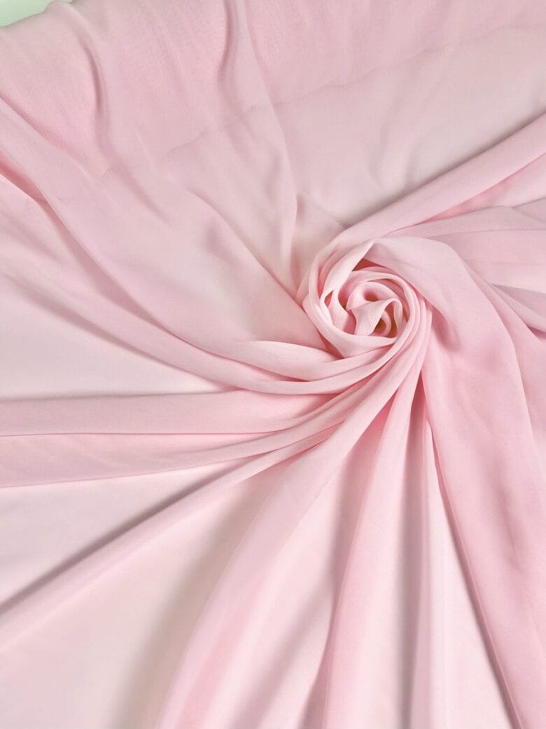 Vienkrāsains šifons "Light Pink" krāsā