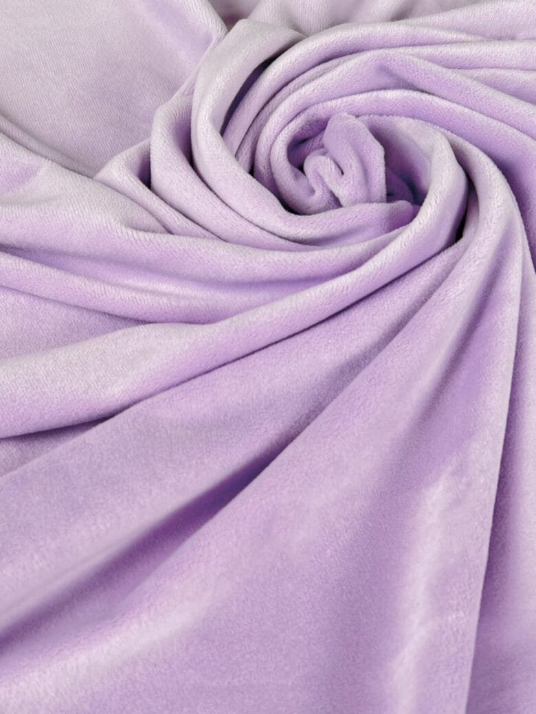Soft velour in light lilac color