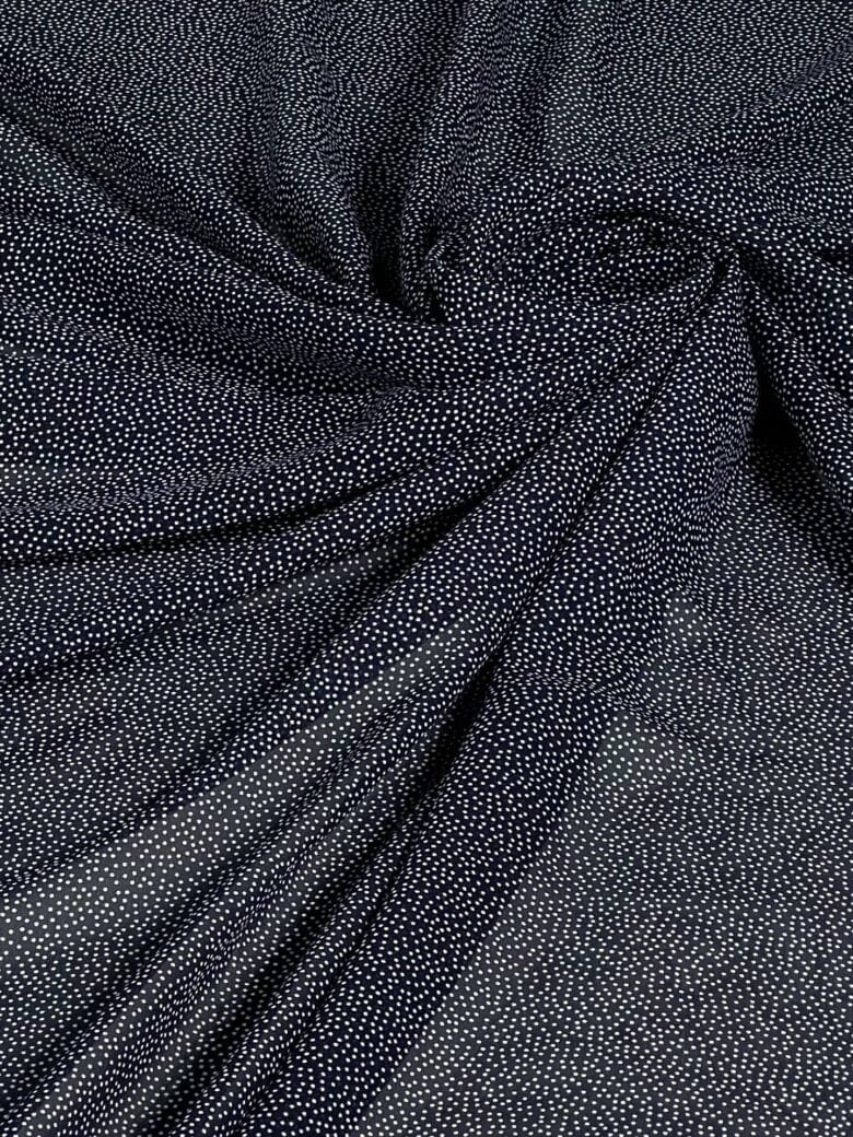 Dark Blue Chiffon with "Small Dots" Pattern