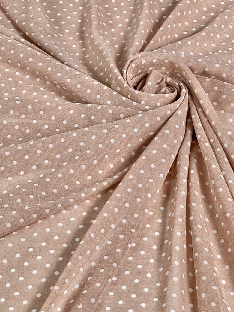 Chiffon in 'Polka Dot' Pattern in 'Nude' Color