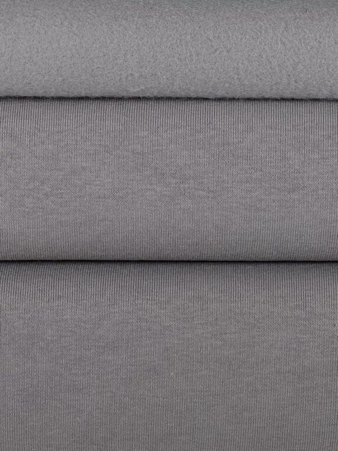 Three-thread loop knit fabric with fleece PENYE in "Classic Grey" color (MX21)