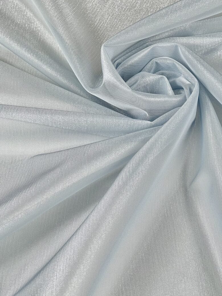 Satin glossy tulle in pastel blue color