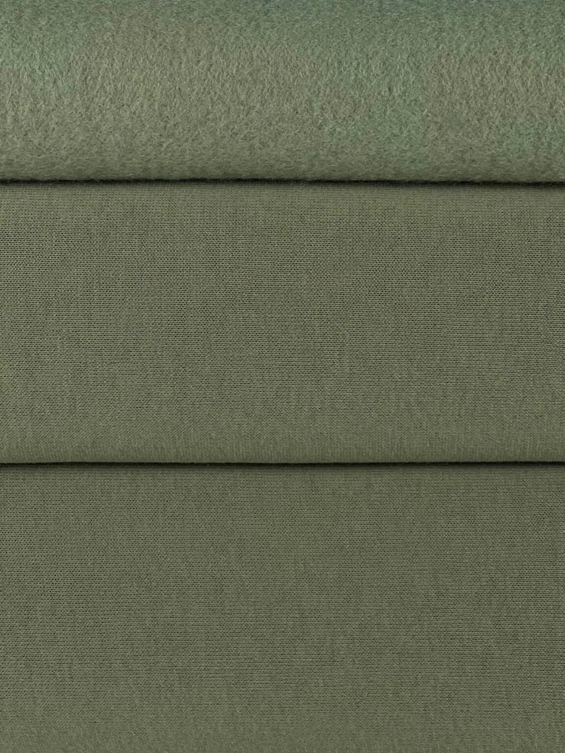 Three-thread looped jersey with fleece PENYE "Dusty Green" (MX10) (price for remaining 0.83 m)