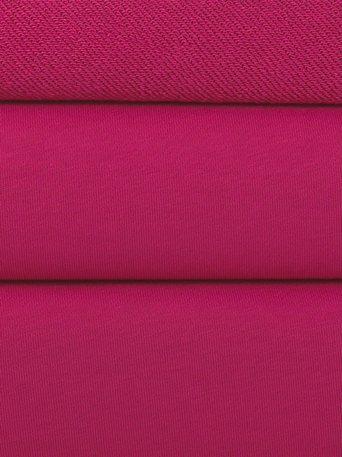 "Diagonal" three-thread loop knit fabric in bright pink color (KD36)