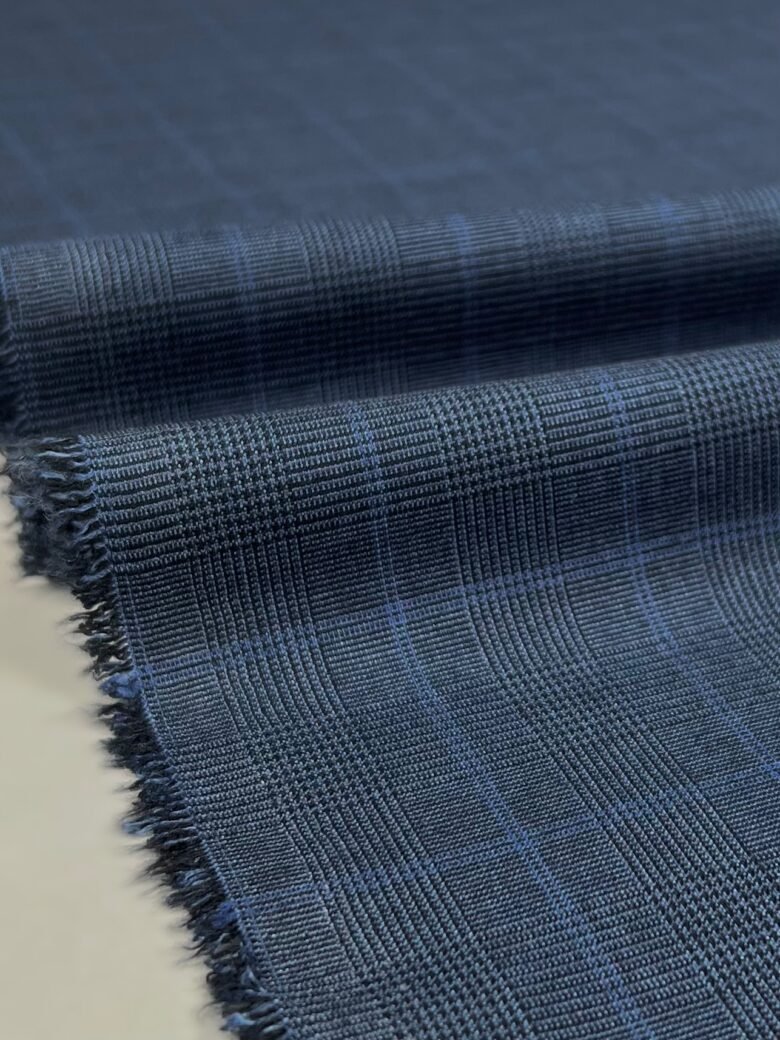 Lusso Check Pattern Suiting Fabric with Viscose