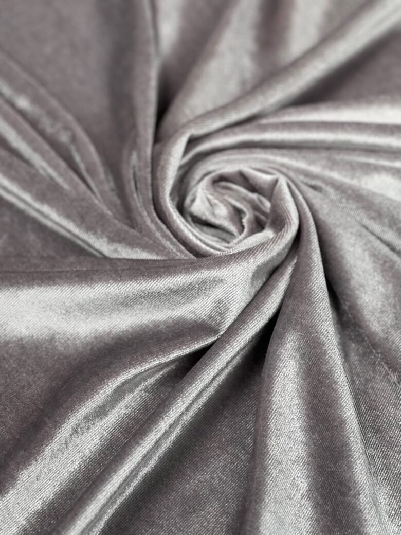Stretch Velvet "Chrome Grey"
