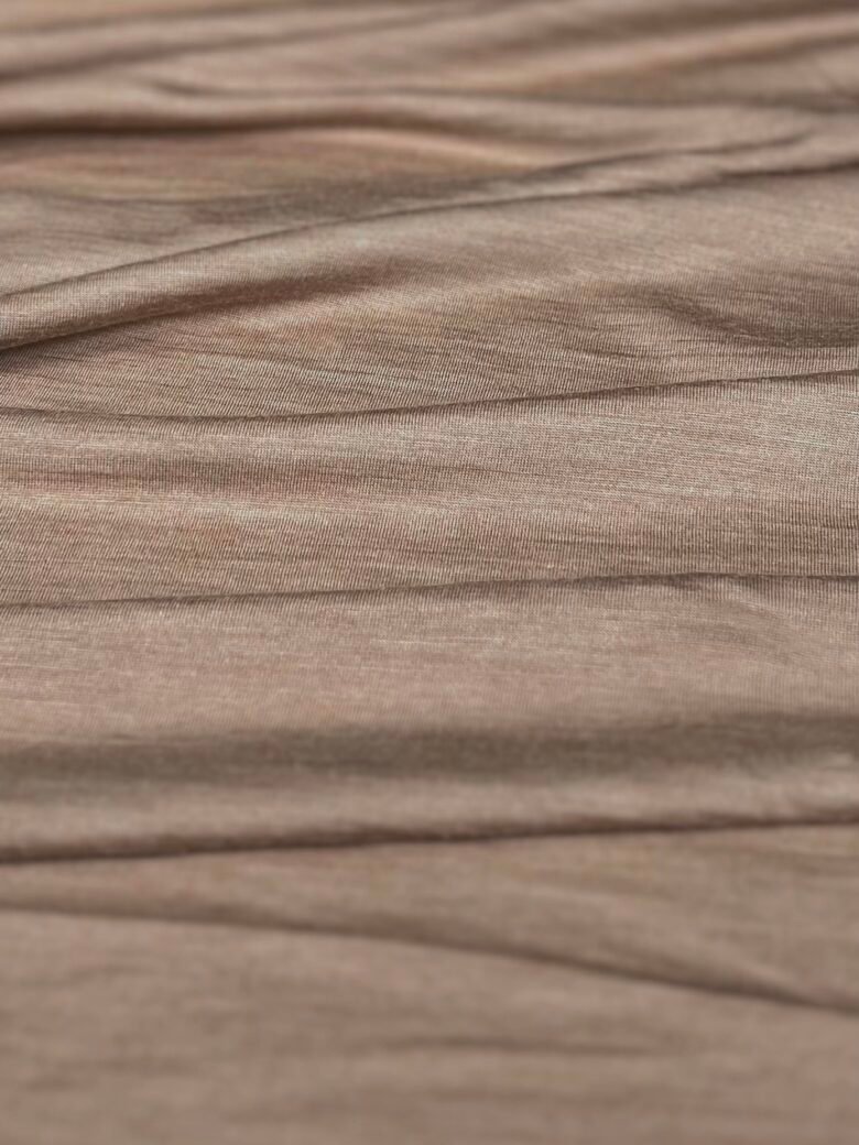 Merino wool and natural silk elastic jersey (premium quality) "Cappuccino" 013