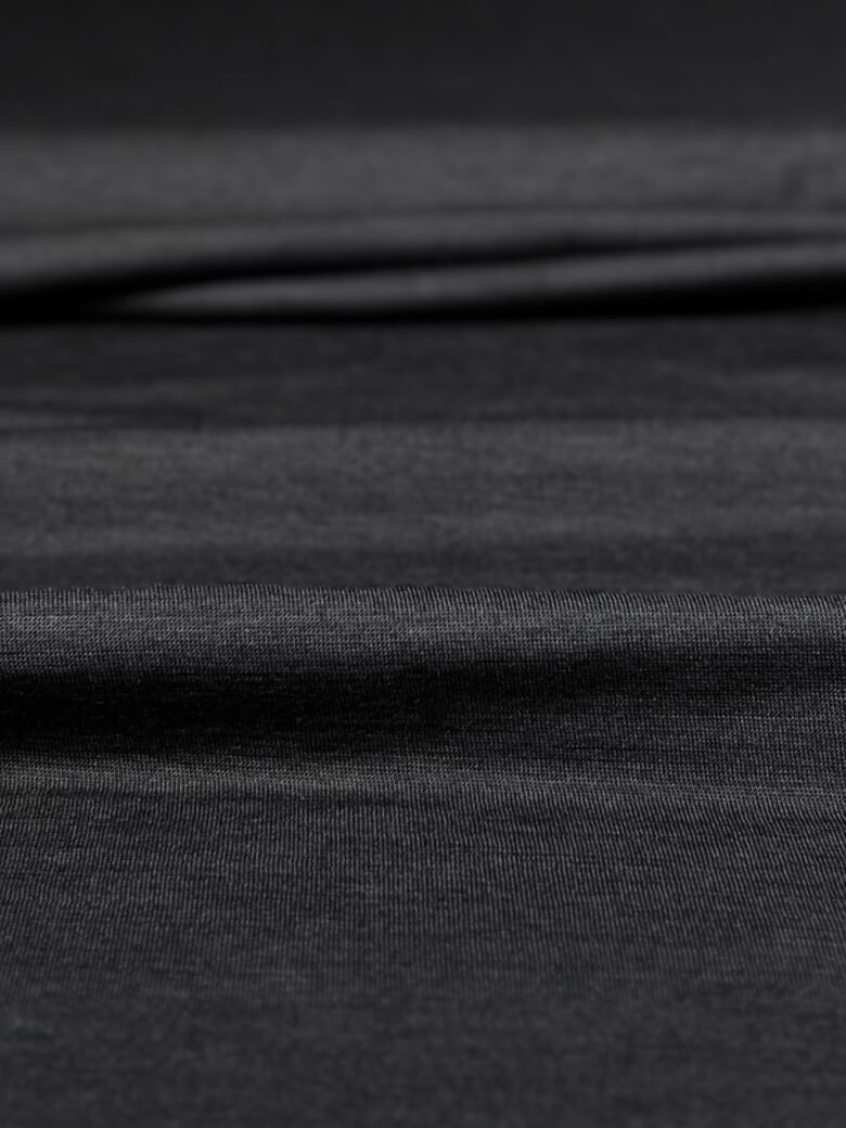 Elastic Jersey of Merino Wool and Natural Silk (Premium Quality) Dark Gray Color 025