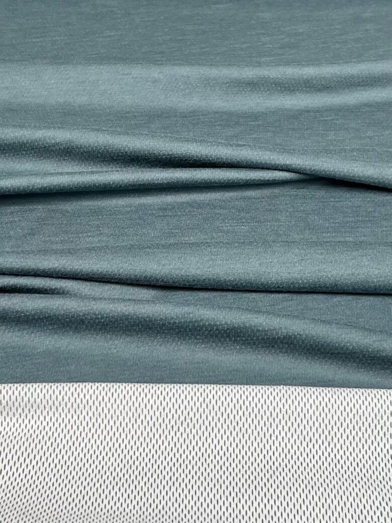 Merino Wool and Polyester Stretch Jersey (Premium Quality) "Dusty Blue" 015