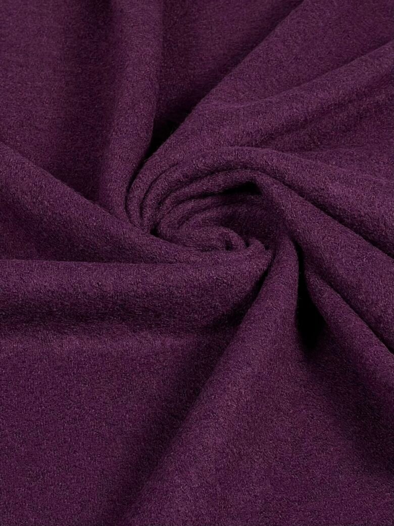 „Vārītas vilnas“ un kokvilnas elastīgs trikotažs tumši violetā krāsā
