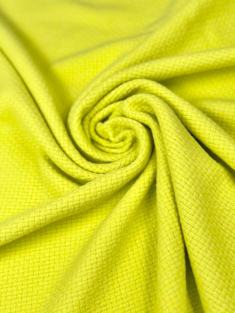 Coating "Virgin" Wool Tweed "Lime"