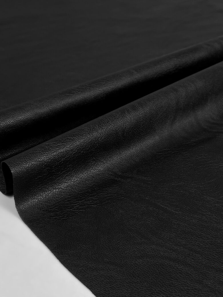 ECO leather (eco leather) with texture in black color
