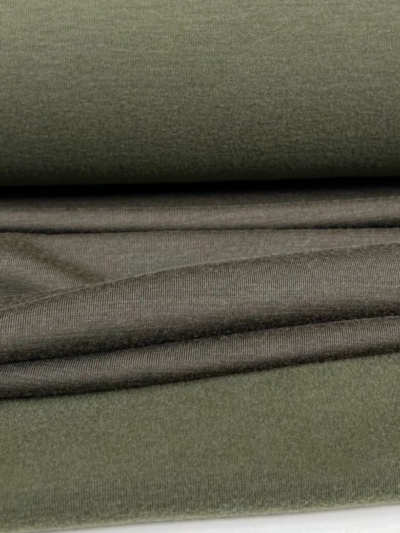 Merino Wool and Polyester Double-Layer Knitwear (Premium Quality) in "Khaki" Color 039