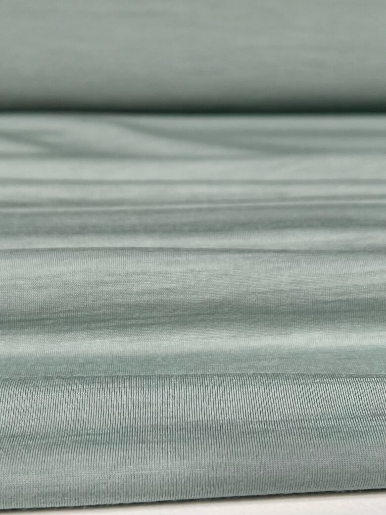 Merino wool and polyester elastic jersey (premium quality) in "Light Green" color 084