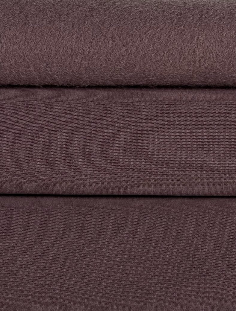 Three-thread loop knit fabric with fleece PENYE "Cacao" (MX23)