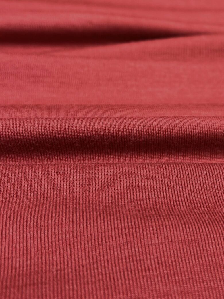 Merino wool elastic knit (premium quality) dark red color 045
