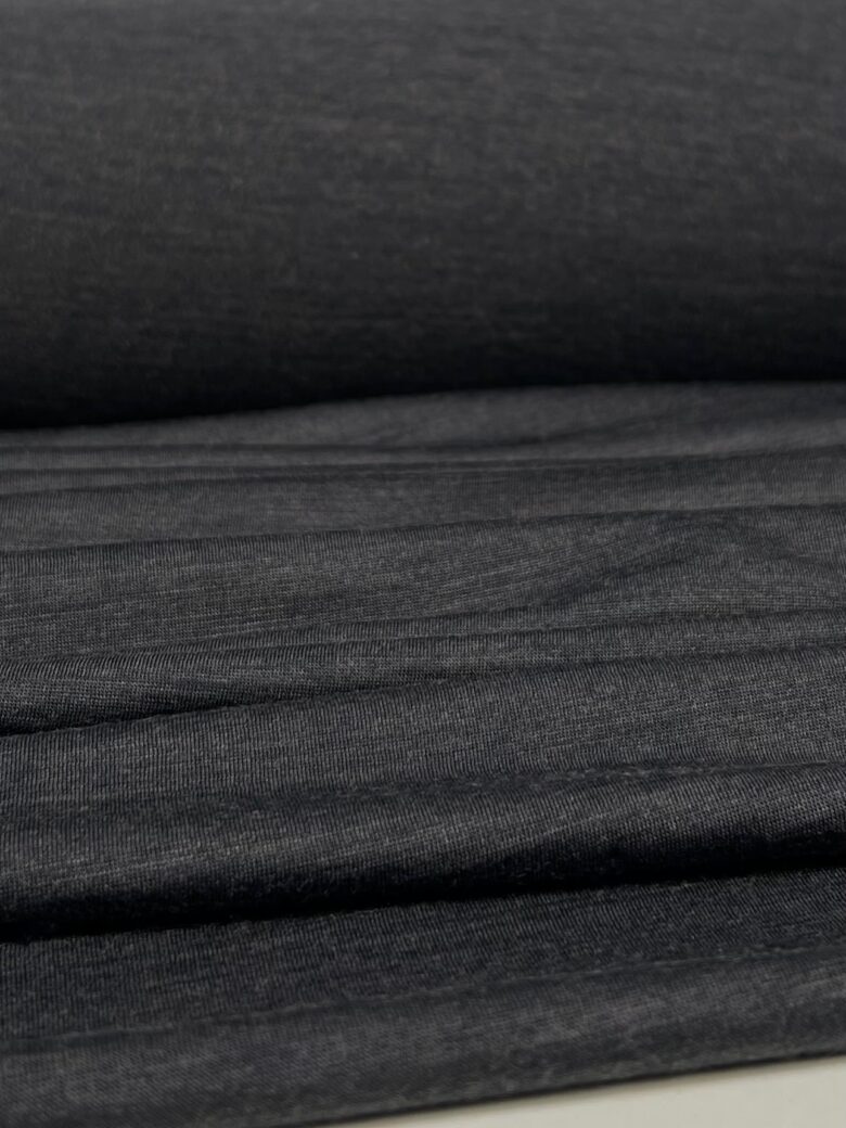 Merino Wool Stretch Jersey (Premium Quality) "Smoke Grey" Melange 136