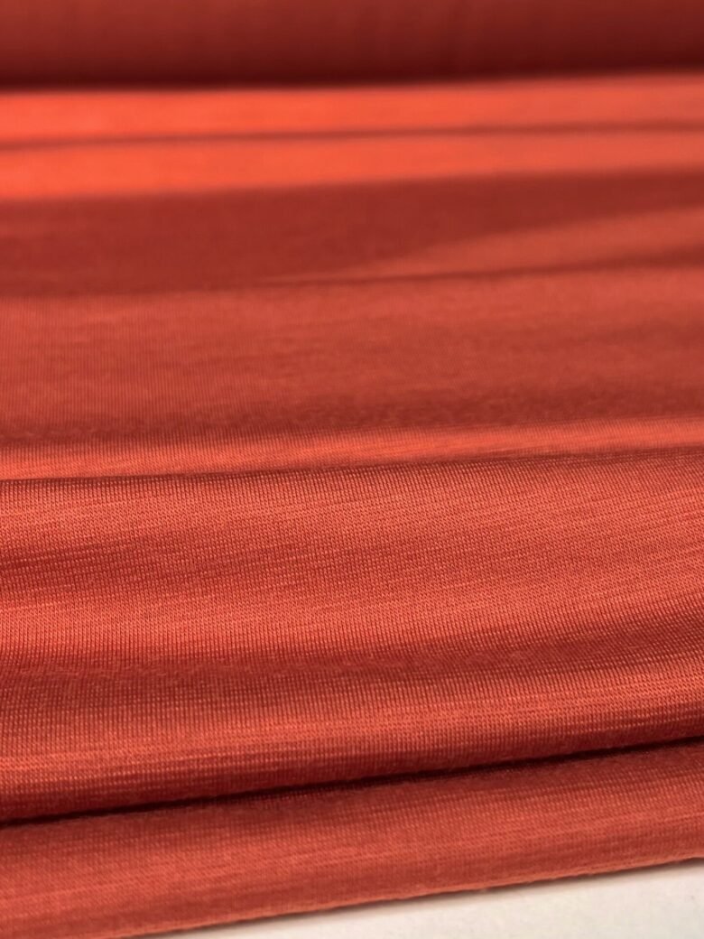 Merino vilnas un kokvilnas elastīgs trikotāžas (premium kvalitāte) "Orange" krāsas 091