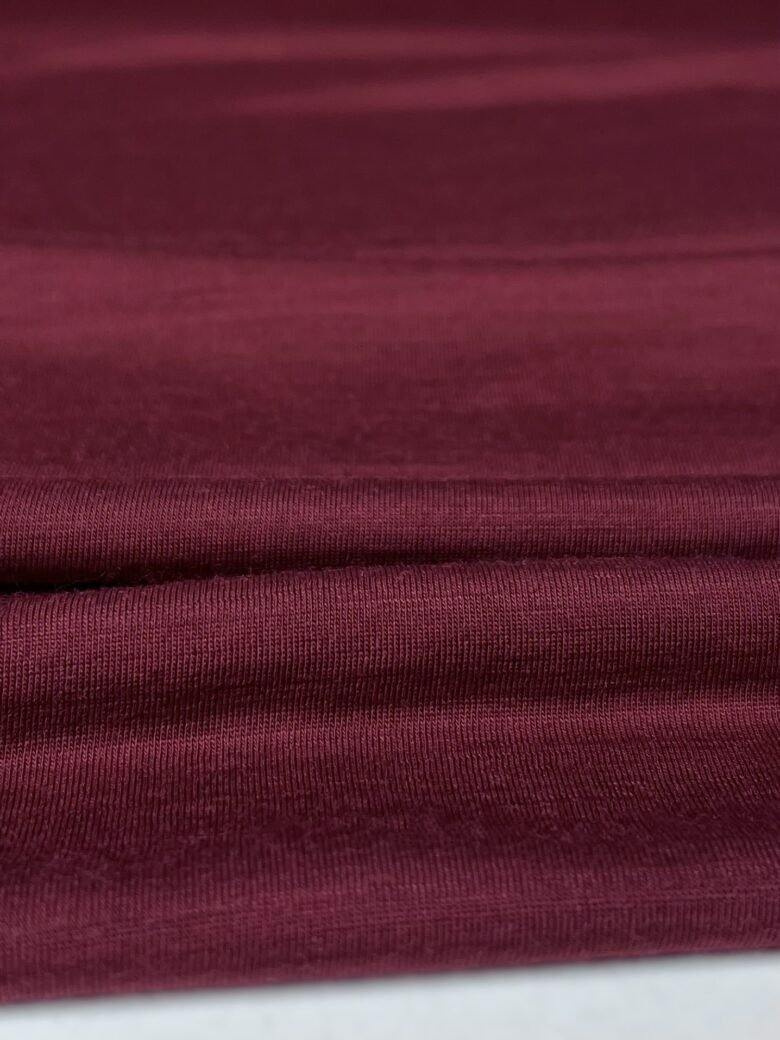 Merino wool and polyester elastic jersey (premium quality) burgundy color 070