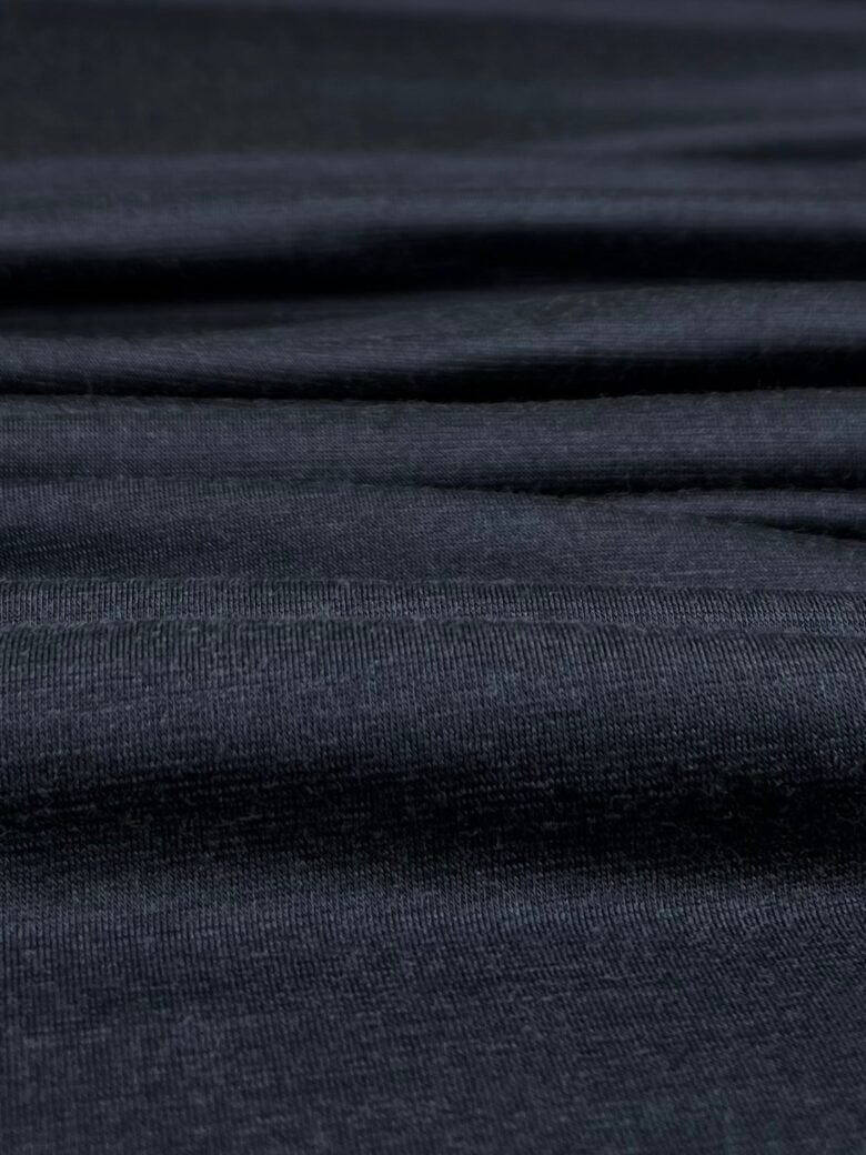 Merino vilnas un poliestera elastīgs trikotāžas (premium kvalitāte) „Night Blue“ 035
