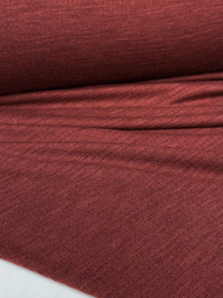 Merino Wool Stretch Jersey (Textured) "Warm Terracotta" 131