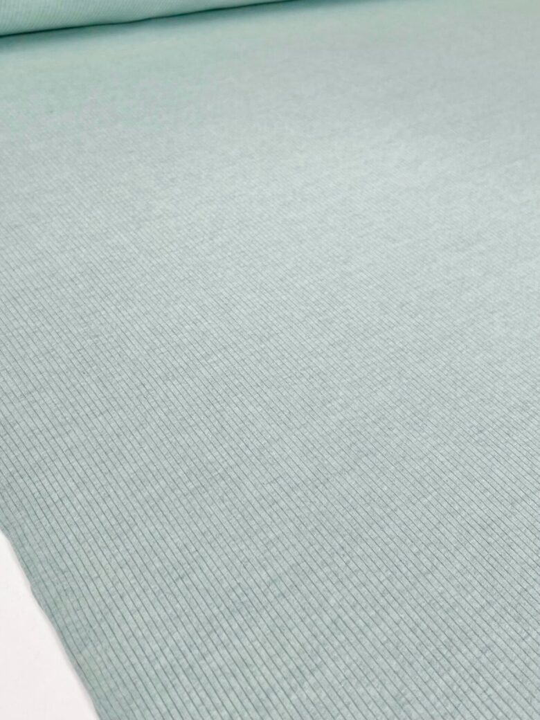 Merino Wool and Cotton Stretch Jersey (Rib Texture) "Light Mint" 057