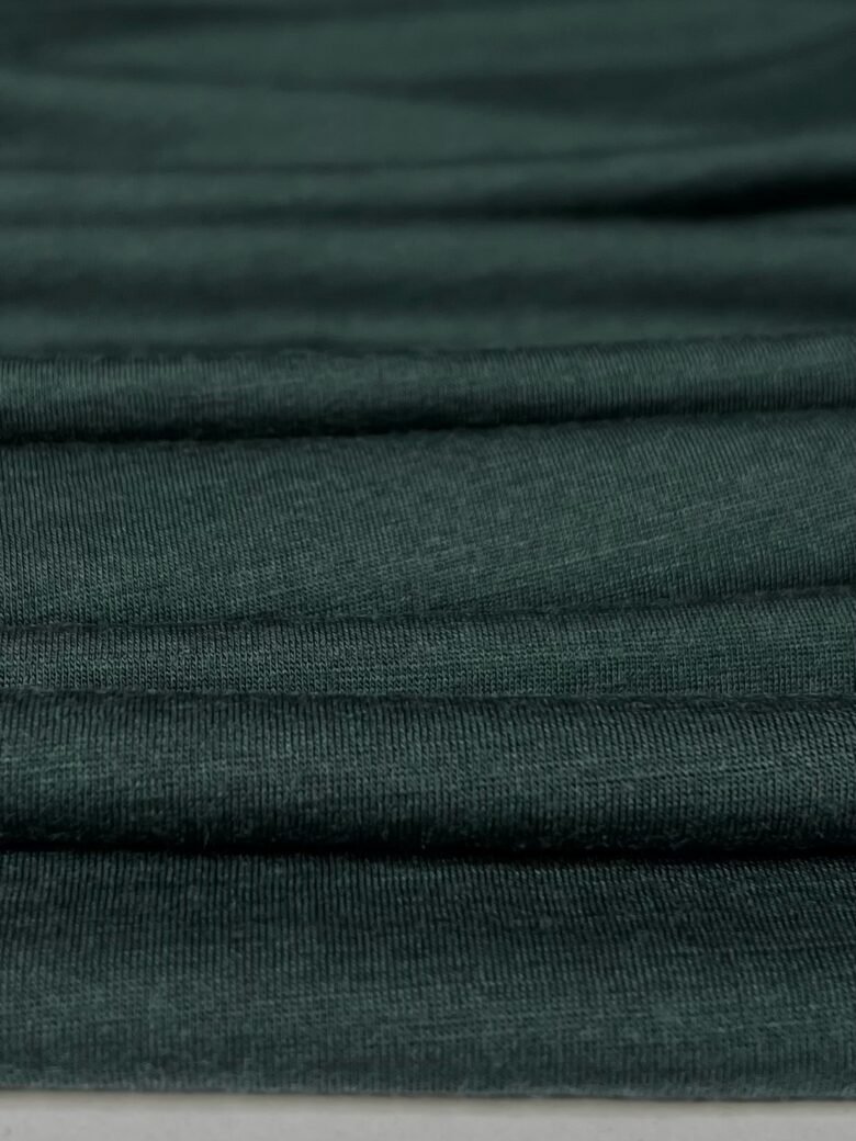 Merino wool elastic jersey (premium quality) in dark emerald color 101