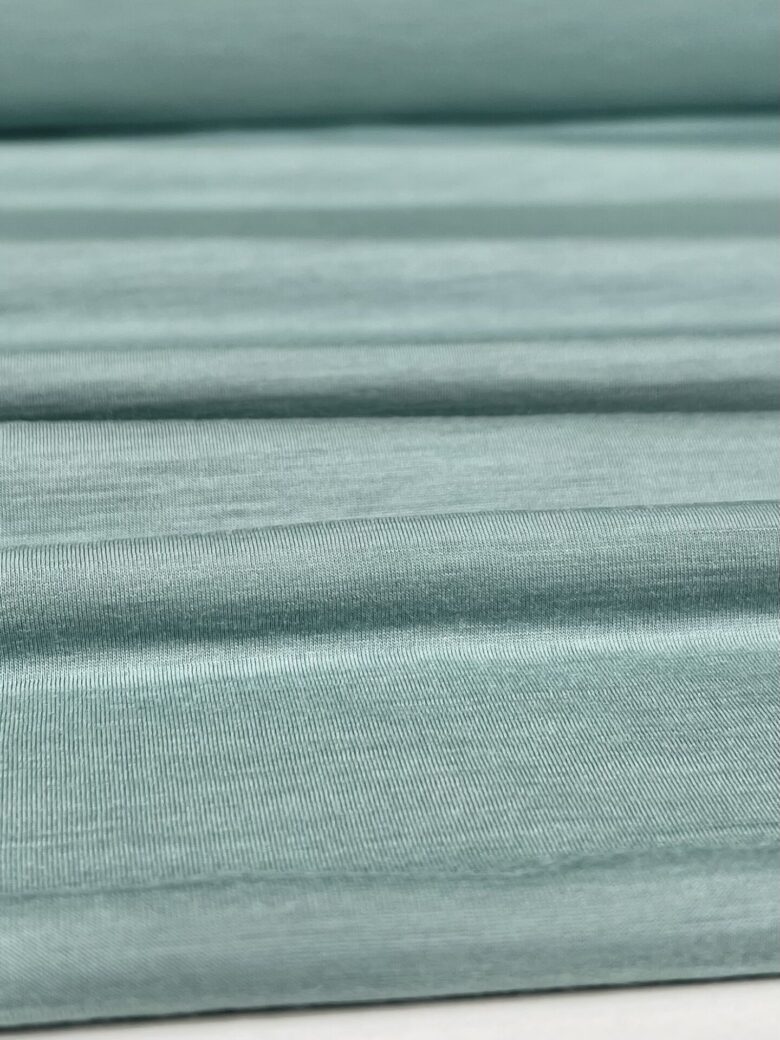 Merino vilnos ir poliesterio elastingas trikotažas (premium kokybė) „Pastelinės Mėtos“ spalvos 058