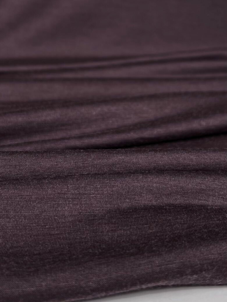 Merino Wool Stretch Jersey (Premium Quality) in Eggplant Purple Color 062