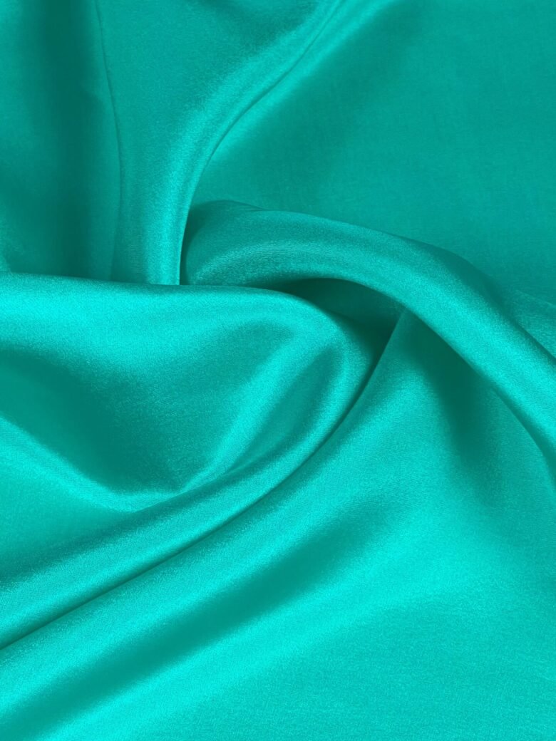 Italian Collectible Satin Solid Color Silk in "Turquoise Green"