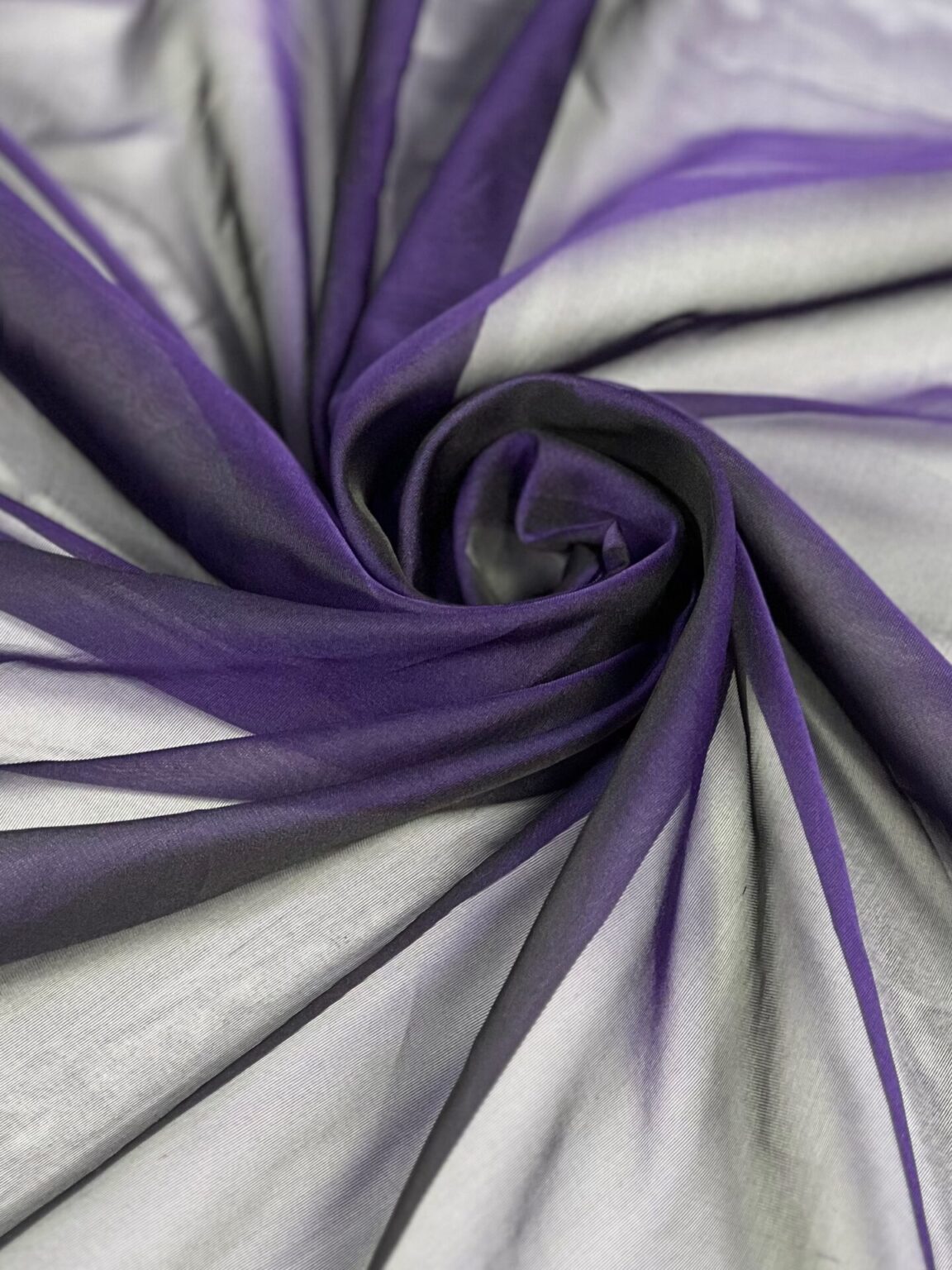 Italian Collectible Solid Color Natural Silk Chiffon in Violet Color