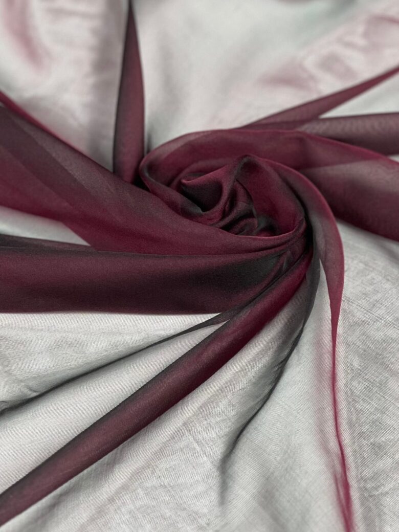 Italian Collectible Solid Color Natural Silk Chiffon "Vine" (WITH DEFECT)