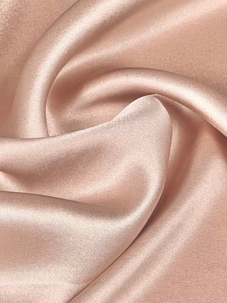 Satīna vienkrāsains zīds ar elastānu "Dusty Pink"