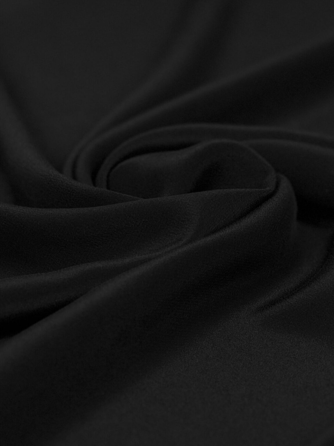 Solid Natural Silk Crepe Satin with Elastane "Black"