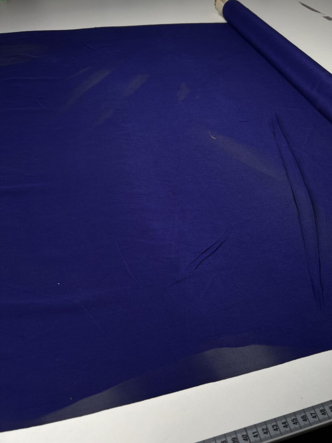 Solid Color Natural Silk Crepe Satin with Elastane "Dark Blue" (WITH DEFECT)