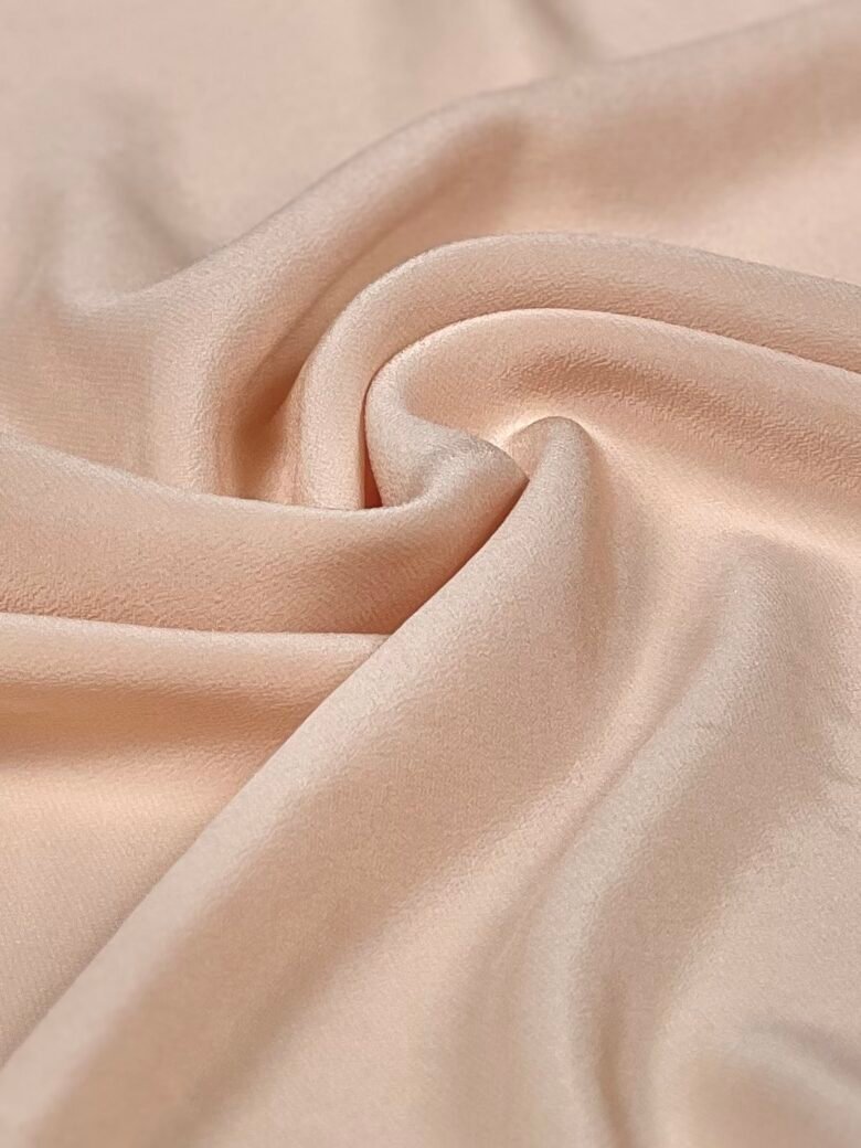 Italian Collectible Solid Color Natural Silk Chiffon with Elastane "Creamy Pink" (price for leftover 2.65 m)