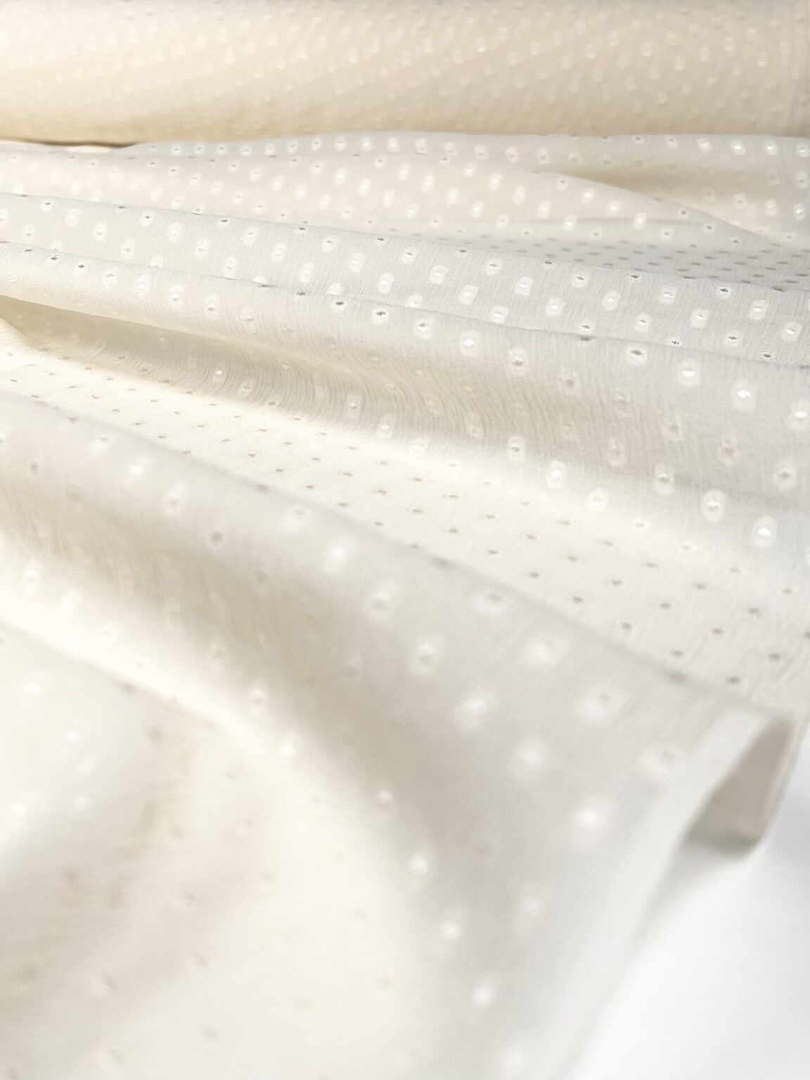 Italian chiffon silk fabric with 3D pattern 'Mini Pearls'